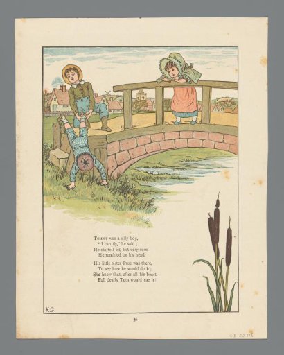 Three Children by a Bridge