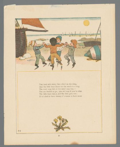 Four children dancing on the beach