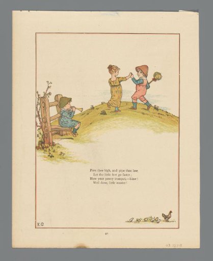 Two children dancing and a child making music