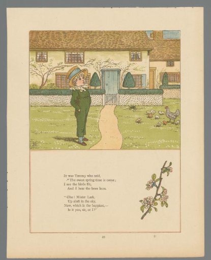 Boy standing in front of a house