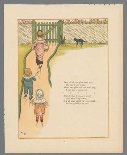 Three children on a path