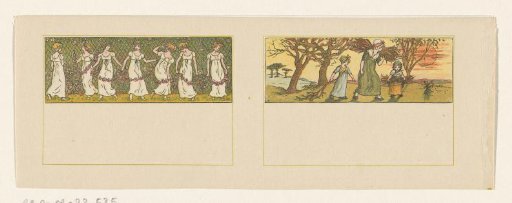 Women with a Garland and Figures Gathering Wood