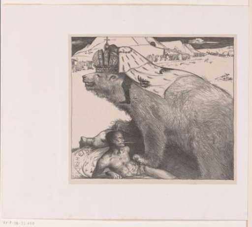 Tsar Nicholas II of Russia on the Russian bear