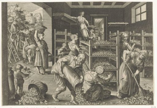Gathering Mulberry Leaves and Feeding the Silkworms