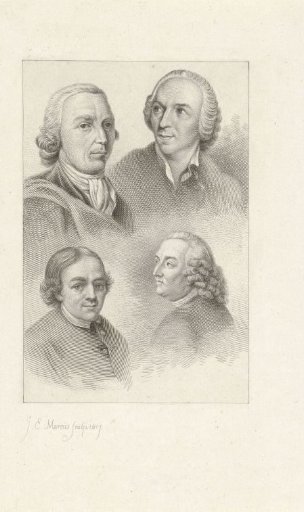 Portraits of Pieter Barbiers, Jan Punt, Joseph Marinkelle and Petrus Camper