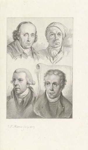 Portraits of Gerard van Nijmegen, Jacob Cats, Reinier Vinkeles and Dirk Langendijk