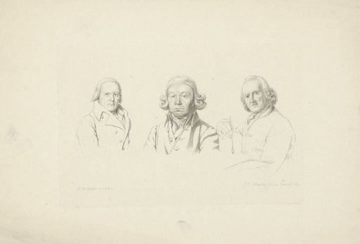 Portraits of Jacobus Buys, Izaak Schmidt and Jurriaan Andriessen