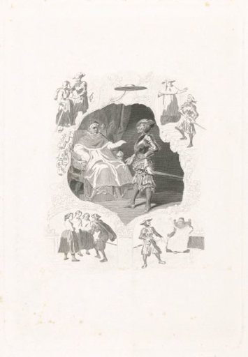 Man in armour before a pope