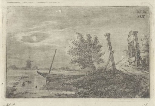 Landscape with boat and open gate