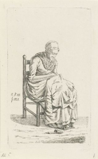 Woman adjusting her dress on a chair