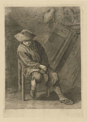 Seated peasant with jug
