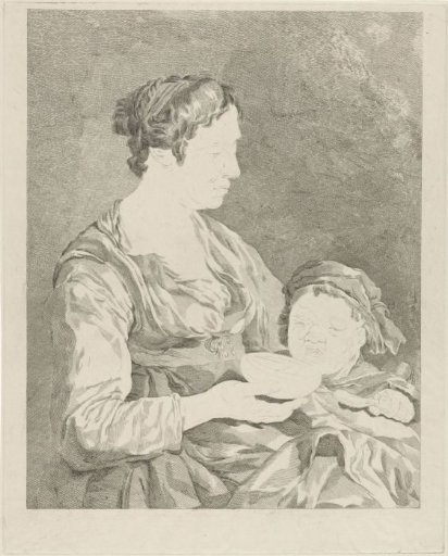 Mother feeding her child