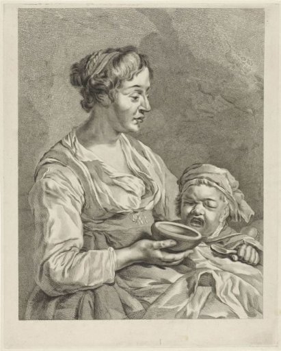 Mother feeding her child