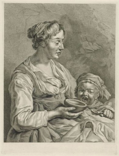 Mother feeding her child