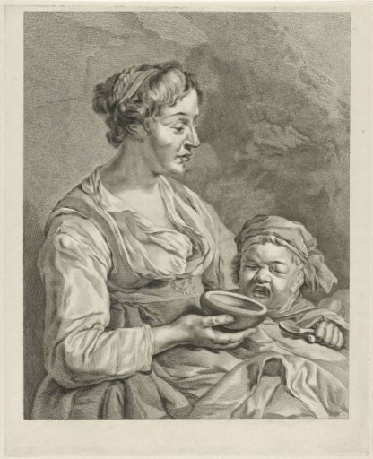 Mother feeding her child