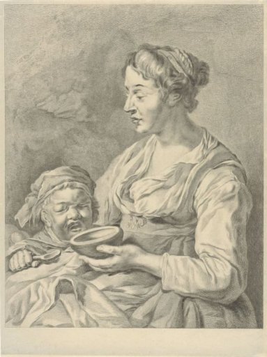 Mother feeding her child