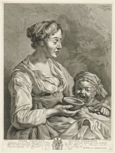 Mother feeding her child