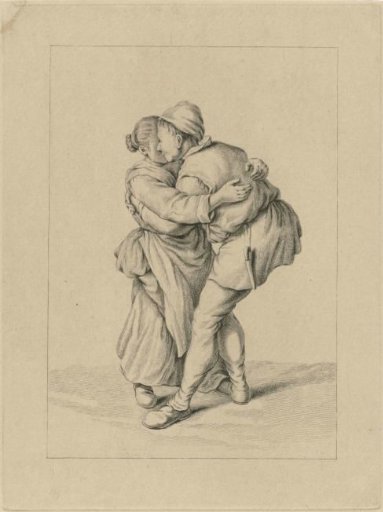 Embracing couple