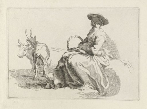 Seated shepherdess