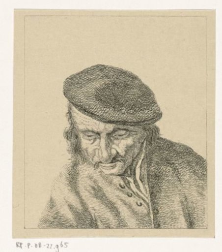Man Looking Down with Cap