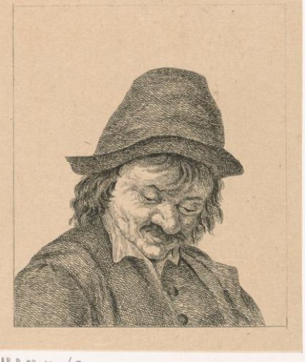 Man Looking Down with Hat