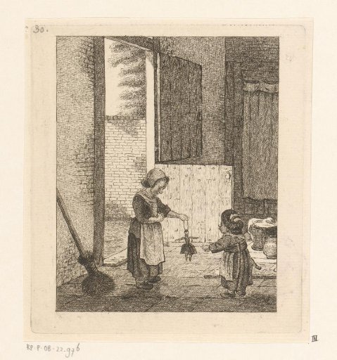 Two Girls Playing with a Doll
