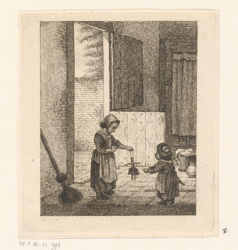 Two Girls Playing with a Doll