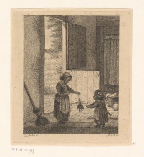 Two Girls Playing with a Doll