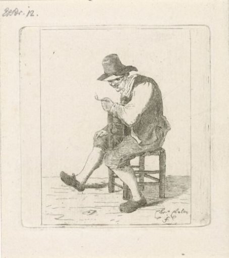 Smoking Peasant with Pipe
