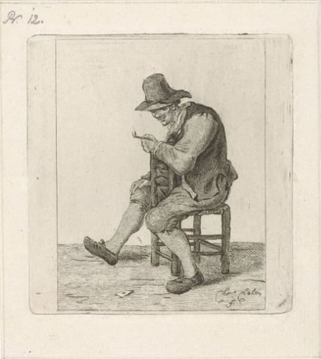 Smoking Peasant with Pipe