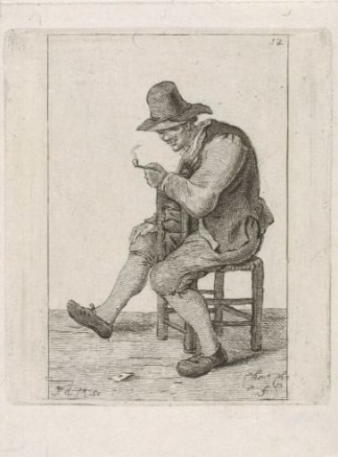 Smoking Peasant with Pipe