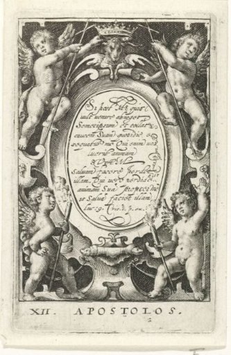 Title print for a series of the twelve apostles