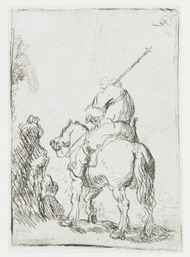 Soldier with a turban on horseback