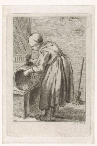 Woman scrubbing