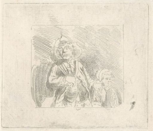 Blind Man with Guide
