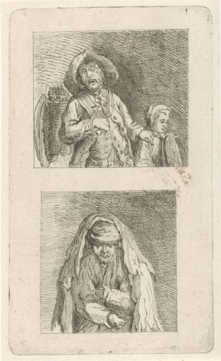 Blind Man with Guide and Beggar
