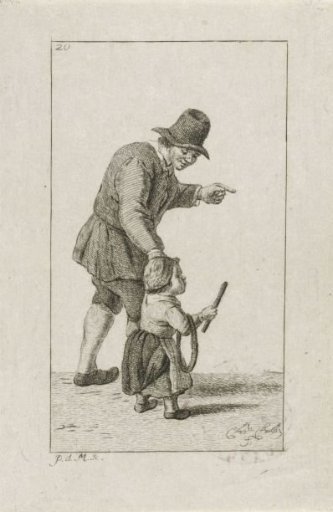 Standing man with child with hoop