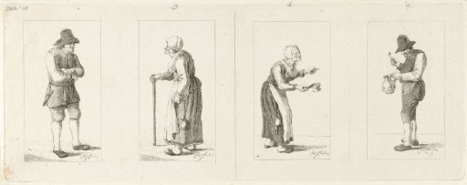 Four representations of a standing figure