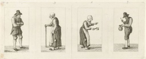 Four representations of a standing figure