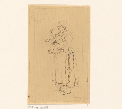 Standing mother with child