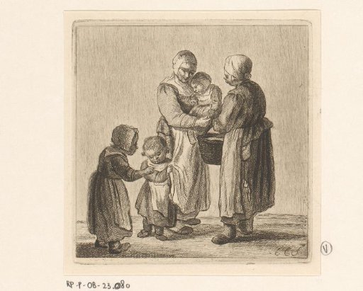 Two mothers with children