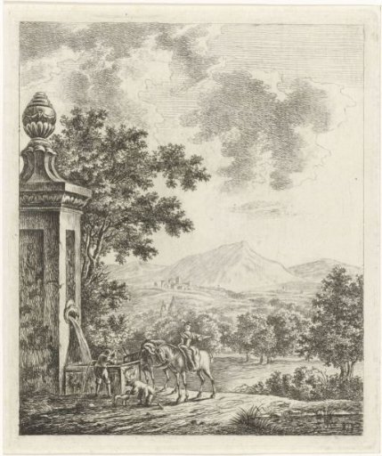 Landscape with figures at a spring
