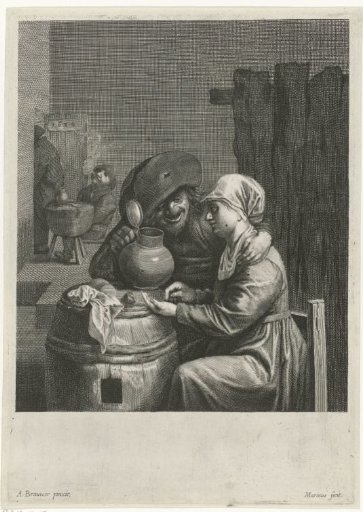 Tavern Interior with a Peasant and a Young Woman