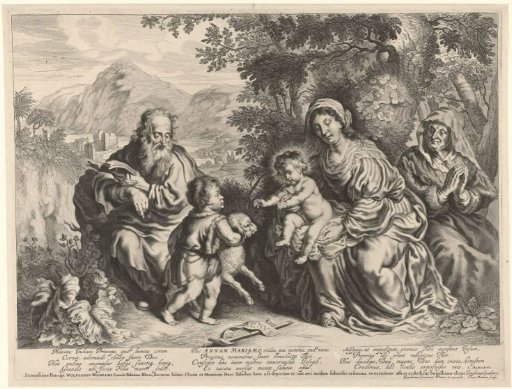 The Holy Family with Elizabeth and John the Baptist in a landscape