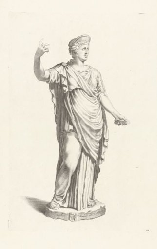 Statue of a Woman with Raised Right Arm