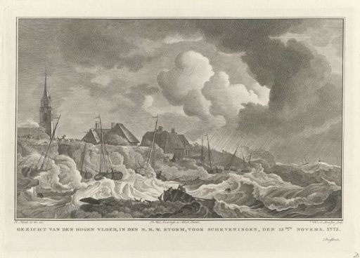 Storm off the coast at Scheveningen, 1775