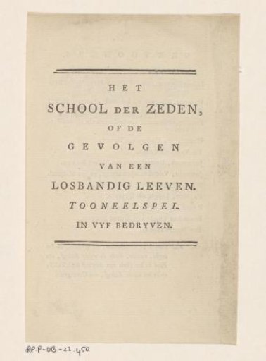 Plate from: The Moral Stage, containing some of the best moral plays, 1778