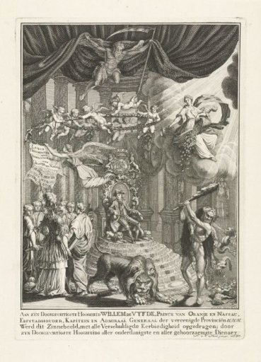 Allegory on the installation of Willem V as hereditary stadtholder, 1766