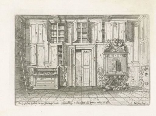 First wall of a room with various functions