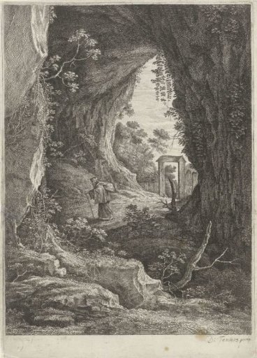 Hermit among overhanging rocks